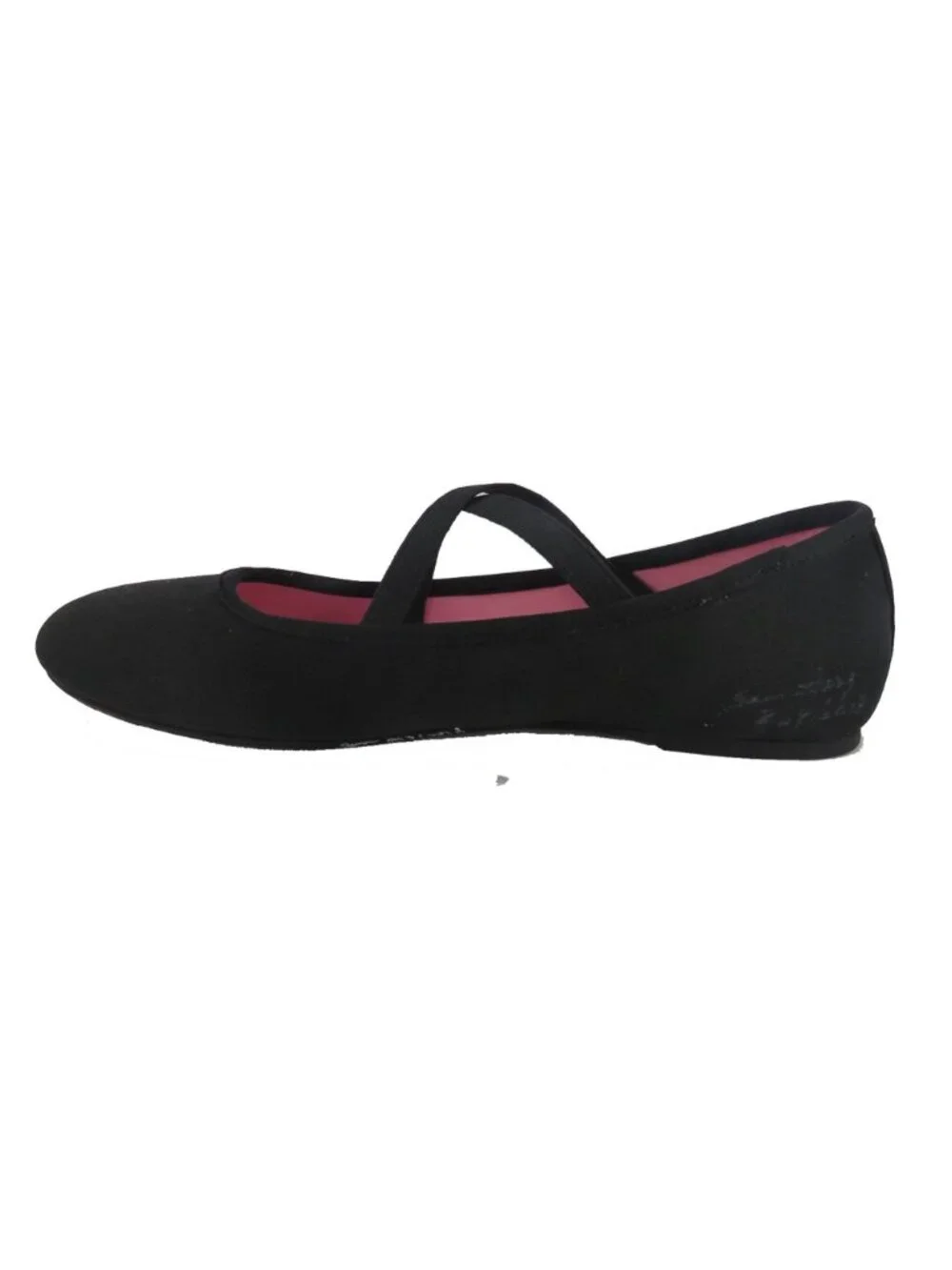 Wonder Nation Infant Size 7 Flats Criss Cross Straps Black Ballet Style Shoes